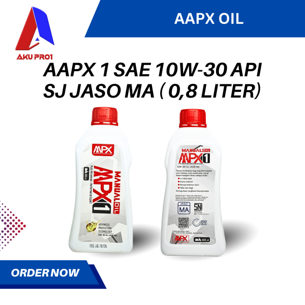 OLI 4T MESIN MOTOR MANUAL OIL AAPX 1 0,8 LITER / 1 LITER HONDA YAMAHA (SAE 10W-30 API SJ JASO MA) - Gambar 2