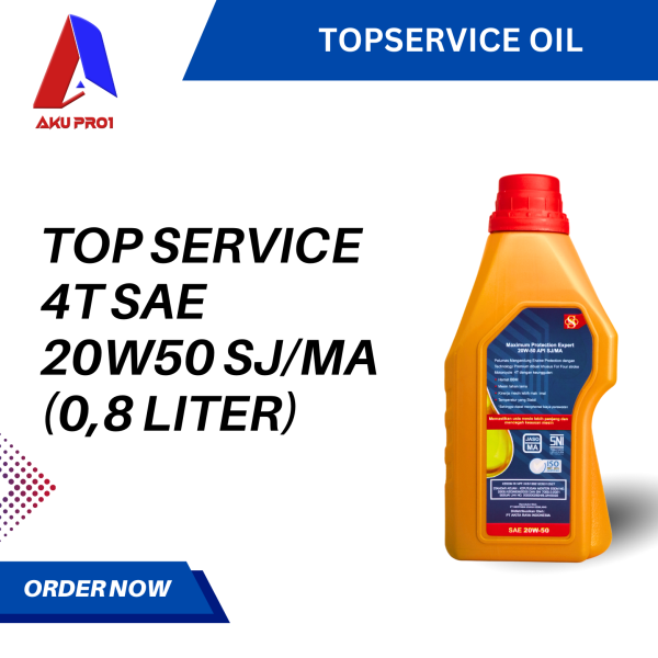 OLI 4T MESIN MOTOR MANUAL OIL TOP SERVICE 1 0,8 LITER / 800 ML HONDA YAMAHA (SAE 20W50 SJ/MA) - Gambar 2