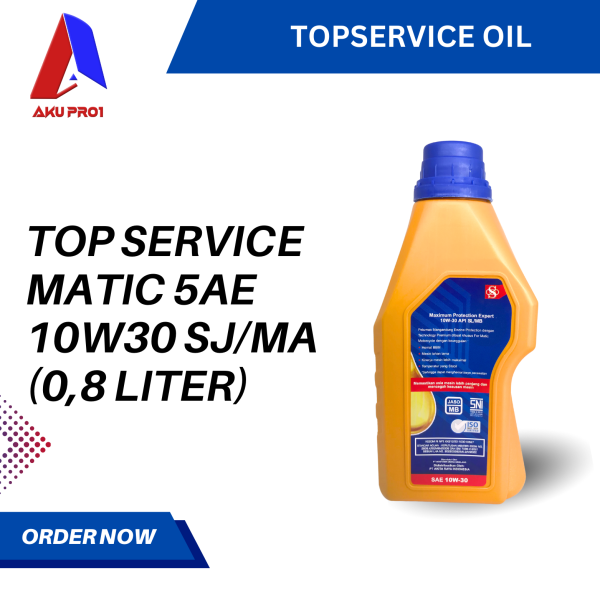 OLI MATIC MESIN MOTOR MATIC OIL TOP SERVICE 2 0,8 LITER / 800 ML HONDA YAMAHA (SAE 10W30 SJ/MA) - Gambar 3