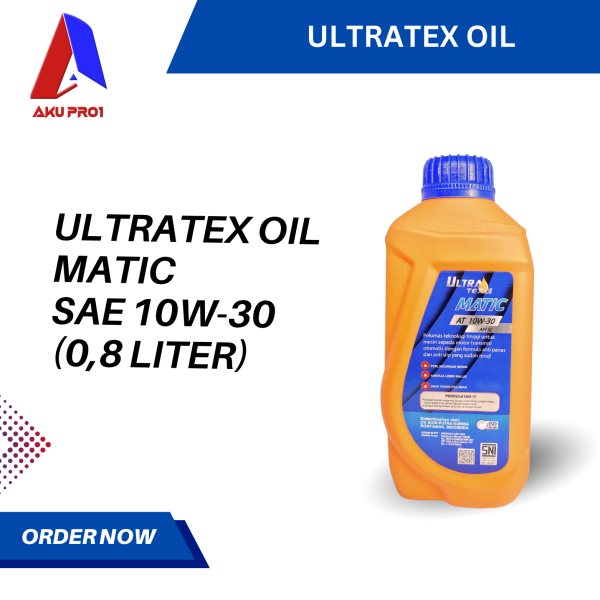 OLI MATIC MESIN MOTOR MATIC ULTRATEX OIL 0,8 LITER / 800 ML HONDA YAMAHA (SAE 10W-30) - Gambar 2