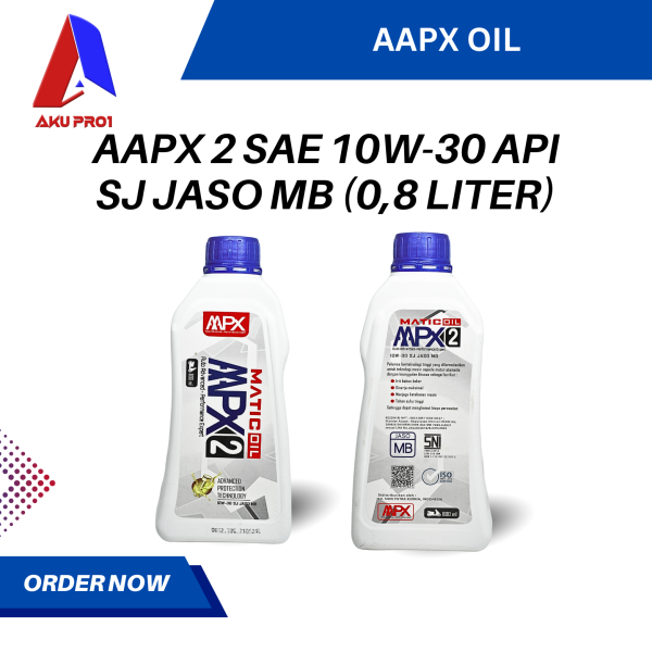 OLI MATIC MESIN MOTOR MATIC OIL AAPX 2 0,8 LITER / 1 LITER HONDA YAMAHA (SAE 10W-30 API JASO SJ MB) - Gambar 2