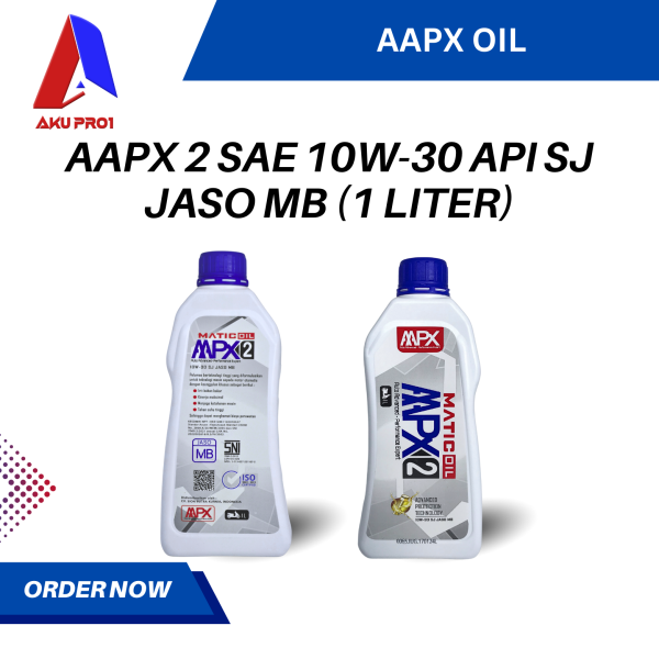 OLI MATIC MESIN MOTOR MATIC OIL AAPX 2 0,8 LITER / 1 LITER HONDA YAMAHA (SAE 10W-30 API JASO SJ MB) - Gambar 3