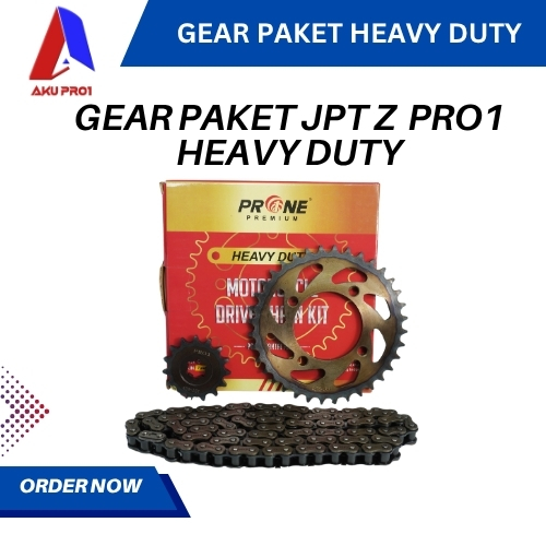GEAR PAKET PRO1 PREMIUM HEAVY DUTY / GIGI TARIK DEPAN BELAKANG RANTAI JUPITER, JUPITER Z ( 15T 36T 428H – 104L )