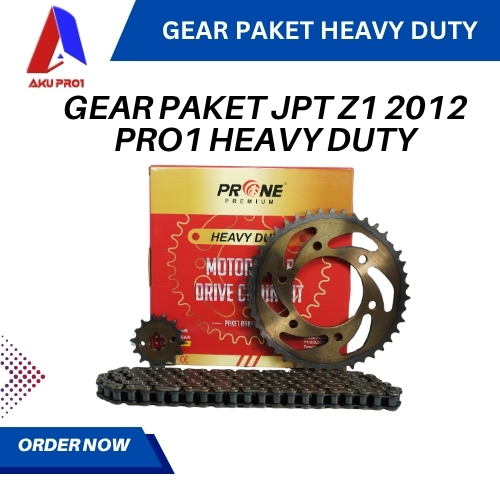 GEAR PAKET PRO1 PREMIUM HEAVY DUTY / GIGI TARIK DEPAN BELAKANG RANTAI JUPITER Z1 2012 ( 13T/41T – 428H – 108L )