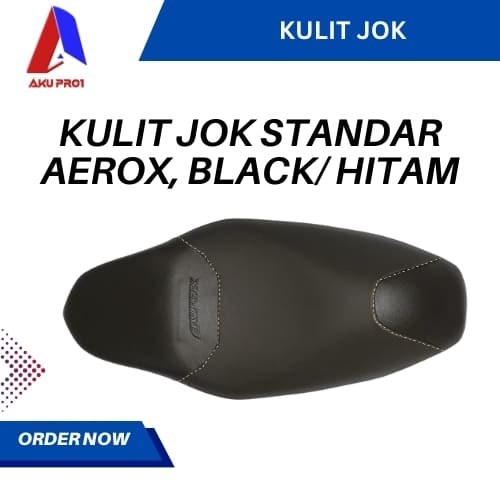 SARUNG / COVER KULIT JOK STANDAR AEROX, BLACK/ HITAM