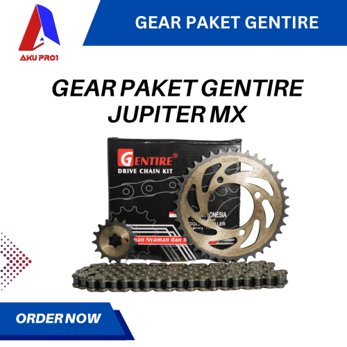 GEAR PAKET GENTIRE / GIGI TARIK DEPAN BELAKANG RANTAI JUPITER MX ( 15T/39T – 428H – 112L )