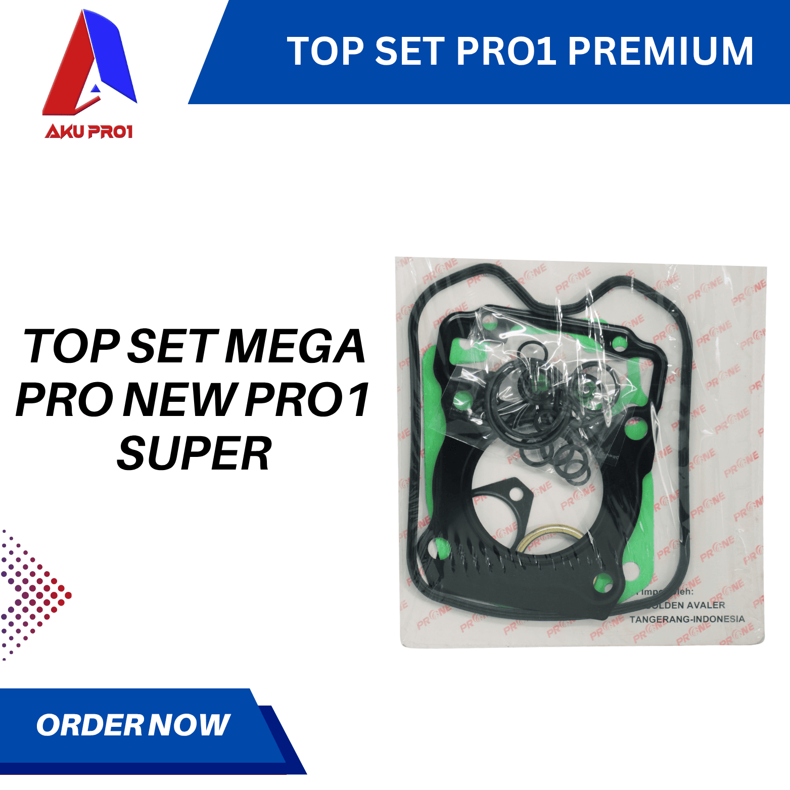 TOP SET / TOPSET MEGAPRO NEW GASKET PAKING PRO1 SUPER - Gambar 2