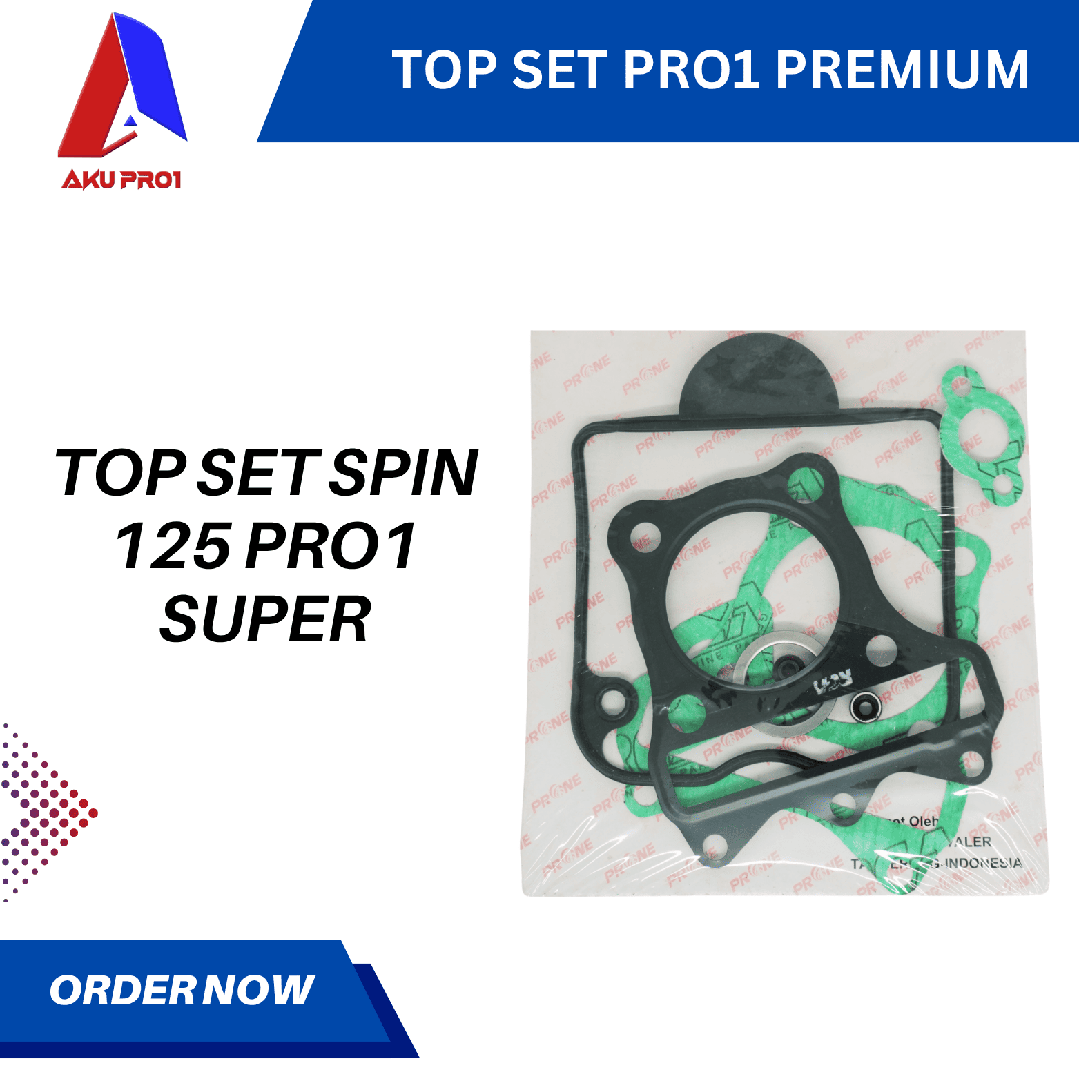 TOP SET / TOPSET SPIN 125 GASKET PAKING PRO1 SUPER - Gambar 2