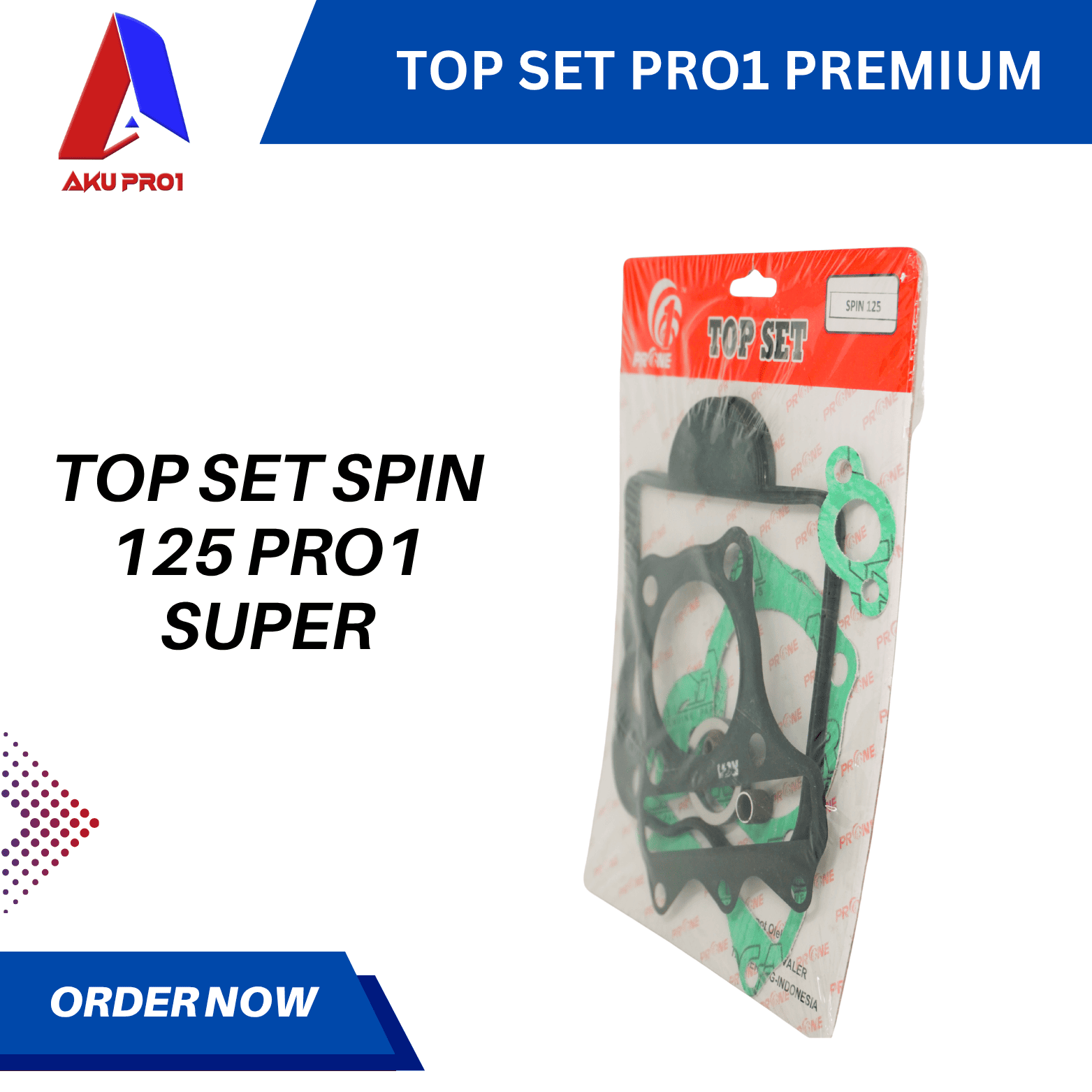 TOP SET / TOPSET SPIN 125 GASKET PAKING PRO1 SUPER - Gambar 3
