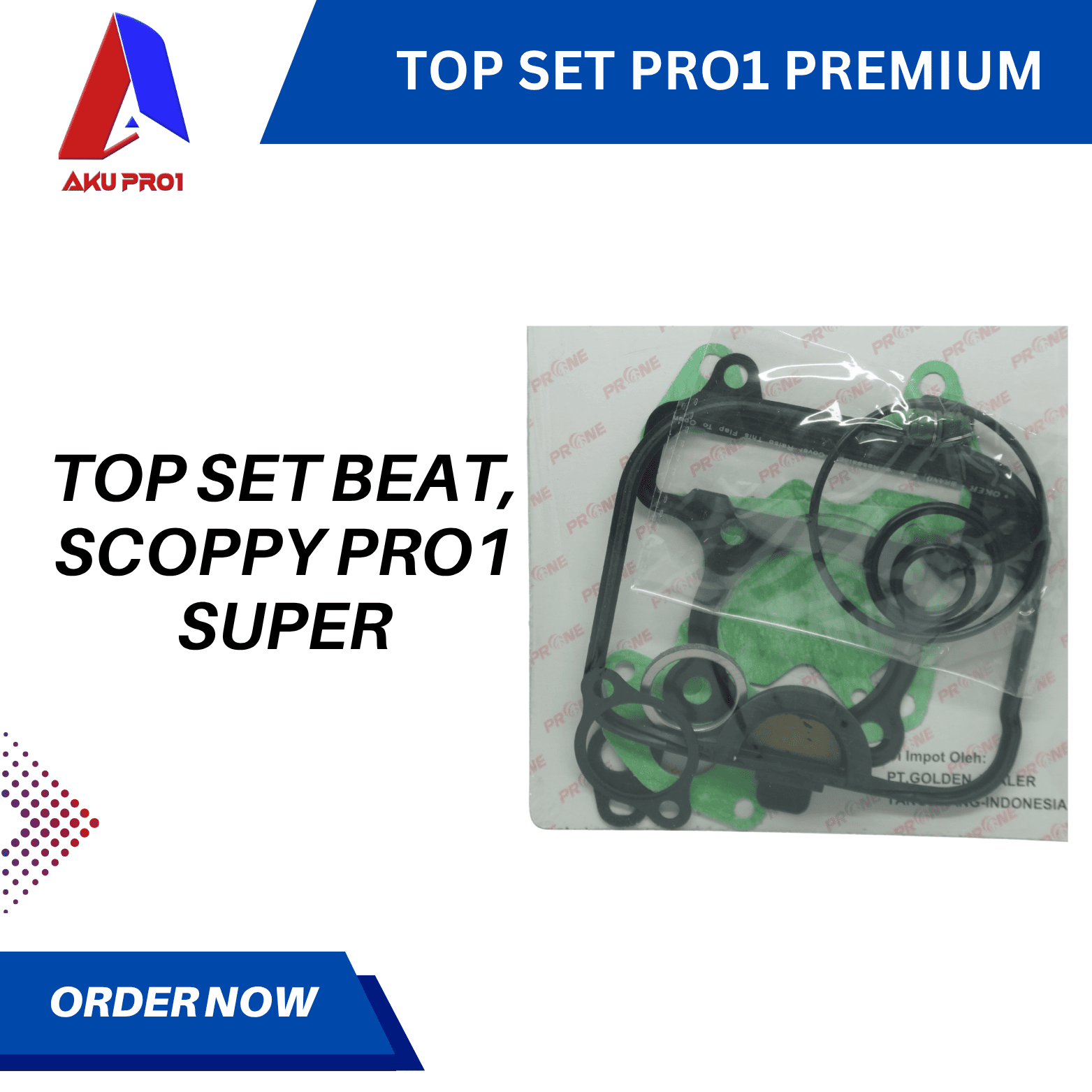 TOP SET / TOPSET BEAT OLD / SPACY OLD GASKET PAKING PRO1 SUPER - Gambar 2
