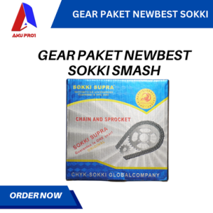GEAR PAKET NEWBEST SOKKI / GIGI TARIK DEPAN BELAKANG RANTAI SMASH NEW, SHOGUN 125 ( 14T/36T - 428H - 104L )