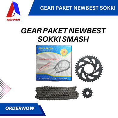 GEAR PAKET NEWBEST SOKKI / GIGI TARIK DEPAN BELAKANG RANTAI SMASH NEW, SHOGUN 125 ( 14T/36T - 428H - 104L ) - Gambar 2
