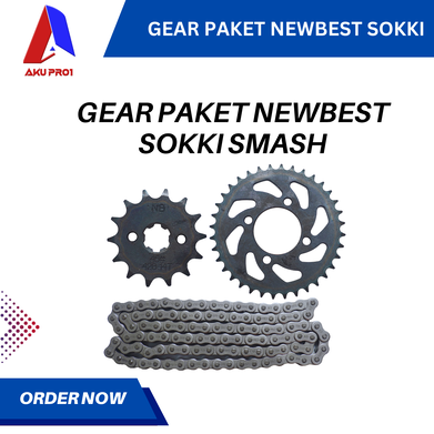 GEAR PAKET NEWBEST SOKKI / GIGI TARIK DEPAN BELAKANG RANTAI SMASH NEW, SHOGUN 125 ( 14T/36T - 428H - 104L ) - Gambar 3