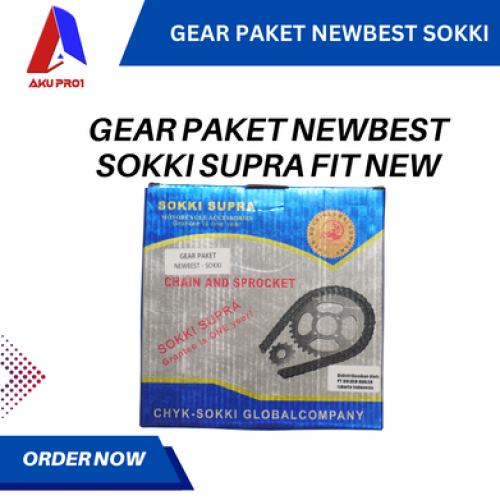 GEAR PAKET NEW BEST SOKKI / GIGI TARIK DEPAN BELAKANG RANTAI SUPRA FIT NEW 36T ( 14T/36T – 428H – 106L )