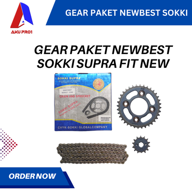 GEAR PAKET NEW BEST SOKKI / GIGI TARIK DEPAN BELAKANG RANTAI SUPRA FIT NEW 36T ( 14T/36T - 428H - 106L ) - Gambar 2
