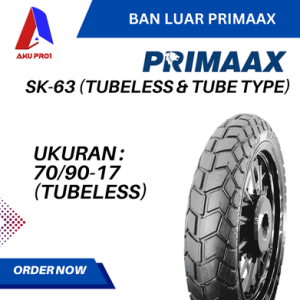 BAN LUAR SK63 UKURAN 70/90-17 (TB) TUBELESS (BIG FOOT) - BAN MOTOR DEPAN BEBEK / MANUAL PRIMAAX